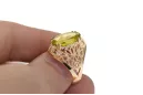 14 Karat Gelbgold Gelber Peridot Ring Vintage Stil vrc074y